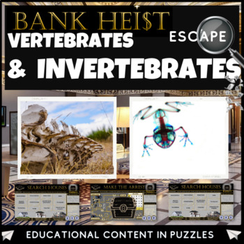 Preview of Vertebrates and Invertebrates Science & Biology Escape Room