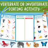 Vertebrates and Invertebrates Sort Activity | Animal Class