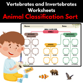Vertebrates and Invertebrates Sorting Worksheets/Poster /c