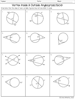 Vertex Inside & Outside Angles Notes & Worksheets by Olivia Rae | TPT