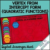 Vertex of Quadratic Functions from Intercept Form Digital 