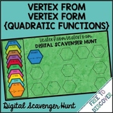 Vertex of Quadratic Functions from Vertex Form Digital Sca