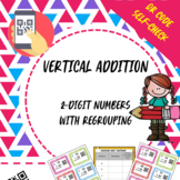 Vertical Addition 2-Digit Numbers With Regrouping QR Codes