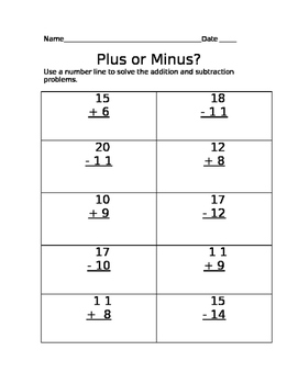 Preview of Vertical Addition & Subtraction Templates (Editable)