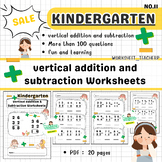 Vertical Addition & Subtraction Worksheets,kindergarten,1s