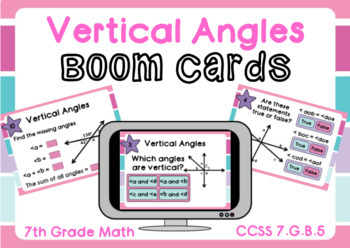 Preview of Vertical Angles Boom Cards-Digital Task Cards