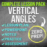 Vertical Angles Worksheet Complete Lesson Pack (NO PREP, K