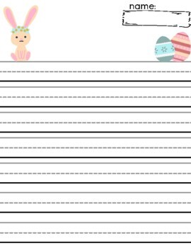 Vertical Easter Lined Paper with 4 Different Levels of Spacing & Name ...