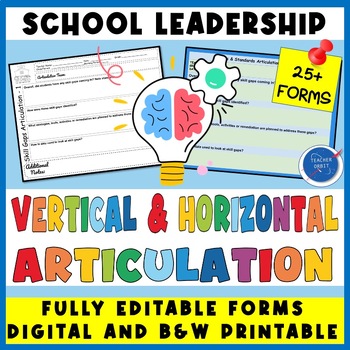Preview of Vertical & Horizontal Staff Articulation Communication Forms Principals & Admin