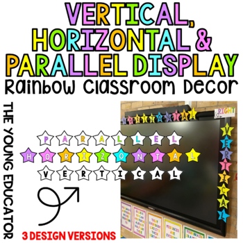 Preview of RAINBOW Vertical Horizontal and Parallel Stars Board Display