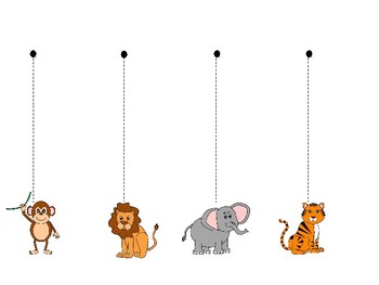 Preview of Vertical Line Tracing with Zoo Animals