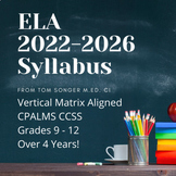 Vertical Matrix Syllabus ELA Standards Grades 9 to 12 CCSS