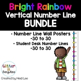 Vertical Number Line Wall Poster BUNDLE | Bright Rainbow