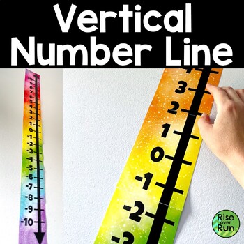 Preview of Vertical Number Line with Rainbow Colors