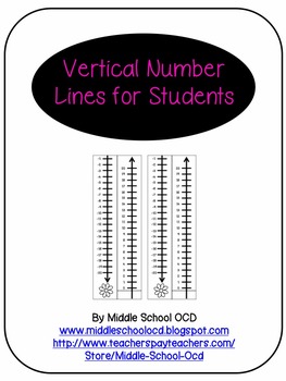 Preview of Vertical Number Lines for Students