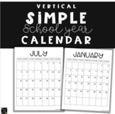 Vertical Simple 2023-2024 School Year Calendar