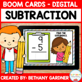Vertical Subtraction (Within 20) - Boom Cards - Distance Learning