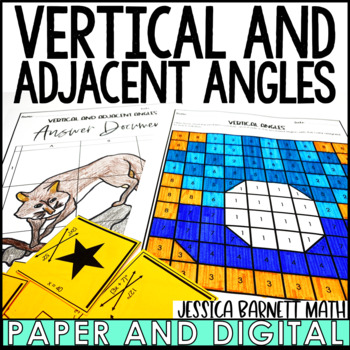 Preview of Vertical and Adjacent Angles Activity and Worksheet Bundle