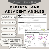 Vertical and Adjacent Angles Guided Notes (Plus HW, CW, an