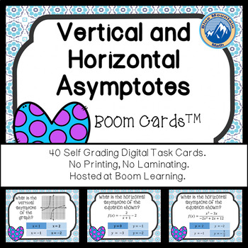 Preview of Vertical and Horizontal Asymptotes Boom Cards--Digital Task Cards Distance Learn