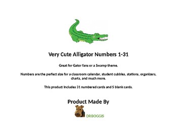 Preview of Very Cute Alligator Numbers