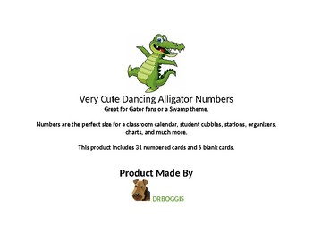 Preview of Very Cute Dancing Alligator Numbers