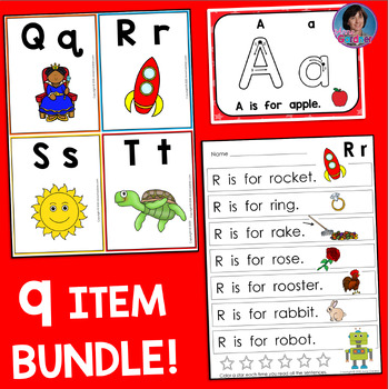 Preview of Kindergarten ABC Cards, Chart, Posters & Book Beginning Letter Sound Recognition
