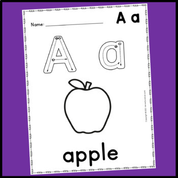 Preview of Alphabet Letter Tracing Sheets and Book for Pre-K and Kindergarten