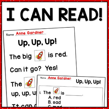 Preview of Kindergarten Decodable CVC Word Phonics Reading Comprehension Passages & Games