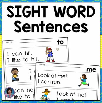 Preview of Kindergarten High Frequency Sight Word Practice Sentences & Guided Reading Game