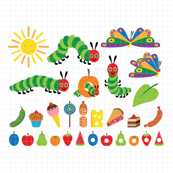 Preview of Very Happy Caterpillar-Digital Clipart (DC24)