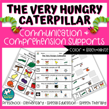 Preview of Very Hungry Caterpillar Communication and Comprehension Supports for Special Ed