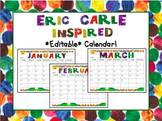 Eric Carle Inspired *Editable* Calendar