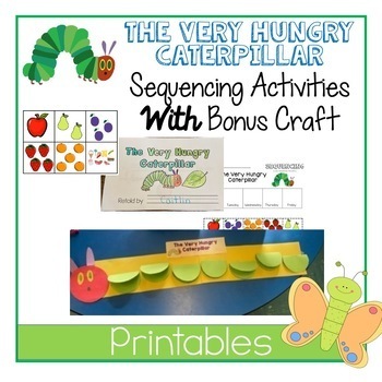 Preview of Very Hungry Caterpillar- Sequencing AND Craft