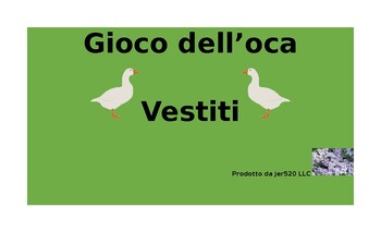 Preview of Vestiti (Clothing in Italian) Gioco dell'oca