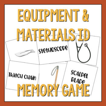 Preview of Vet Science Equipment and Materials Memory Matching Game