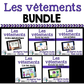 Preview of Vêtements:  French Clothing Themed Digital Task Cards BUNDLE - BOOM CARDS