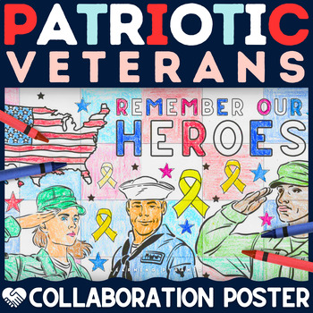 Preview of Memorial Day Veteran Heroes Collaborative Poster Activity | Patriotic Military