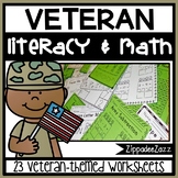 Worksheets for Veteran Remembrance Day ELA Literacy and Ma