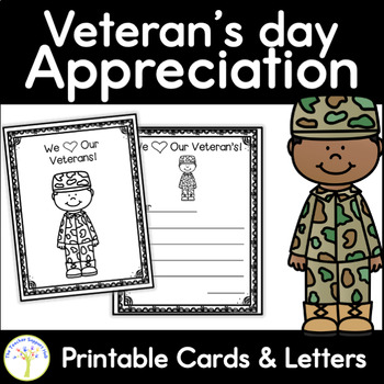 Veteran's Day Appreciation Thank You Cards by The Teacher Support Hub