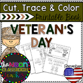 Veteran's Day Cut, Trace and Color Printable Book