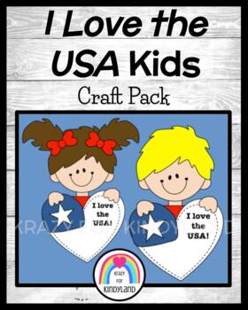 Preview of Veteran’s Day, Election Craft for Kindergarten: I Love the USA Kids