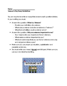 what to write about in a veterans essay