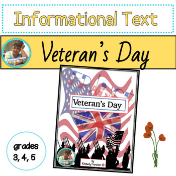 Preview of Veteran's Day Flip Book and Printable: Nonfiction Reading Comprehension Resource