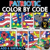 Veterans Day Coloring Page Addition and Subtraction to 10 