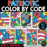 Memorial Day Color by Code Activity Addition and Subtracti