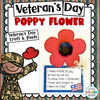 Preview of Veteran's Day | Poppy Flower Craft and Poem of Remembrance