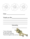 Veteran's Day Poppy Thank You Letter