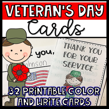 Preview of Veteran's Day Cards | Thank You Cards | Veteran's Day Writing
