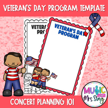Preview of Veteran's Day Program Concert Template